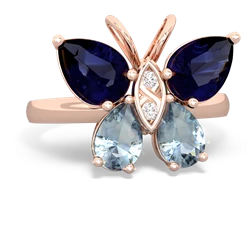 Sapphire Butterfly 14K Rose Gold ring R2215