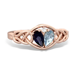 Sapphire Celtic Love Knot 14K Rose Gold ring R5420