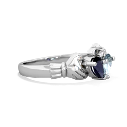 Sapphire 'Our Heart' Claddagh 14K White Gold ring R2388