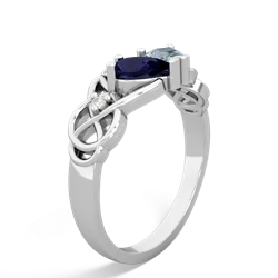 Sapphire 'One Heart' Celtic Knot Claddagh 14K White Gold ring R5322