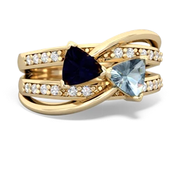 Sapphire Bowtie 14K Yellow Gold ring R2360