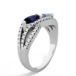 Sapphire Diamond Rivers 14K White Gold ring R3070