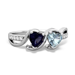 Sapphire Side By Side 14K White Gold ring R3090