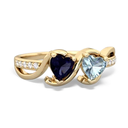 Sapphire Side By Side 14K Yellow Gold ring R3090