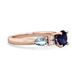 Sapphire 6Mm Round Eternal Embrace Engagement 14K Rose Gold ring R2005