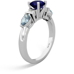 Sapphire 6Mm Round Eternal Embrace Engagement 14K White Gold ring R2005