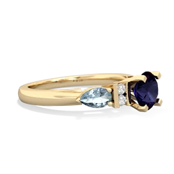 Sapphire 6Mm Round Eternal Embrace Engagement 14K Yellow Gold ring R2005