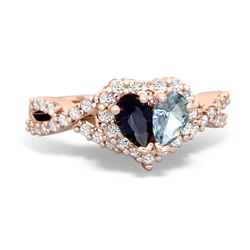 Sapphire Diamond Twist 'One Heart' 14K Rose Gold ring R2640HRT