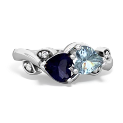 Sapphire Floral Elegance 14K White Gold ring R5790