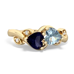 Sapphire Floral Elegance 14K Yellow Gold ring R5790