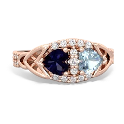 Sapphire Sparkling Celtic Knot 14K Rose Gold ring R2645