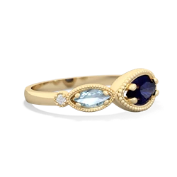 Sapphire Milgrain Marquise 14K Yellow Gold ring R5700