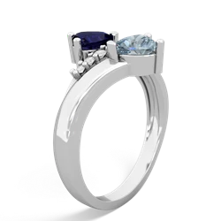 Sapphire Heart To Heart 14K White Gold ring R2064