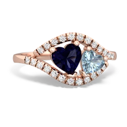 Sapphire Mother And Child 14K Rose Gold ring R3010