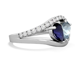 Sapphire Nestled Heart Keepsake 14K White Gold ring R5650