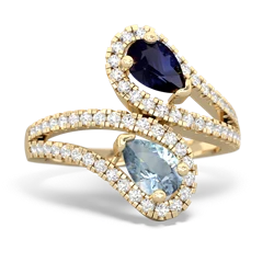 Sapphire Diamond Dazzler 14K Yellow Gold ring R3000