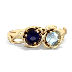 Sapphire Rose Garden 14K Yellow Gold ring R5510