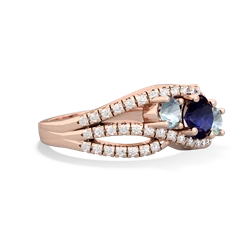 Sapphire Three Stone Aurora 14K Rose Gold ring R3080