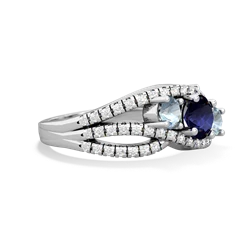 Sapphire Three Stone Aurora 14K White Gold ring R3080