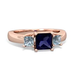 Sapphire Three Stone Trellis 14K Rose Gold ring R4015