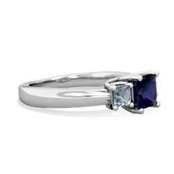 Sapphire Three Stone Trellis 14K White Gold ring R4015