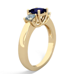 Sapphire Three Stone Trellis 14K Yellow Gold ring R4015