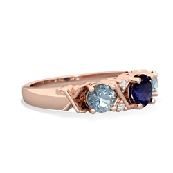 Sapphire Hugs And Kisses 14K Rose Gold ring R5016