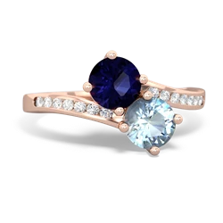 Sapphire Channel Set Two Stone 14K Rose Gold ring R5303