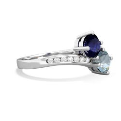 Sapphire Channel Set Two Stone 14K White Gold ring R5303