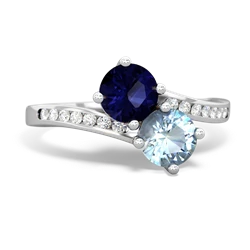 Sapphire Channel Set Two Stone 14K White Gold ring R5303