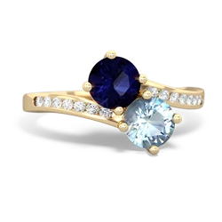 Sapphire Channel Set Two Stone 14K Yellow Gold ring R5303