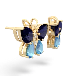 Sapphire Butterfly 14K Yellow Gold earrings E2215