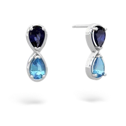 Sapphire Infinity 14K White Gold earrings E5050