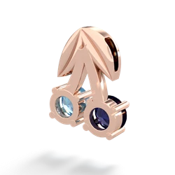 Sapphire Sweet Cherries 14K Rose Gold pendant P7001