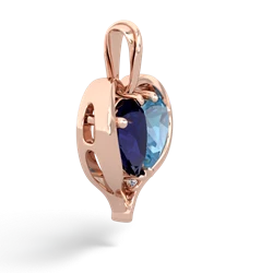 Sapphire Two Become One 14K Rose Gold pendant P5330