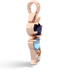 Sapphire Kitten 14K Rose Gold pendant P5780