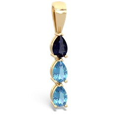 Sapphire Dew Drops 14K Yellow Gold pendant P2251