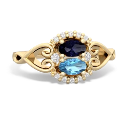 Sapphire Love Nest 14K Yellow Gold ring R5860