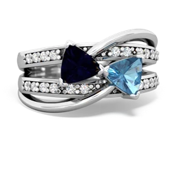 Sapphire Bowtie 14K White Gold ring R2360