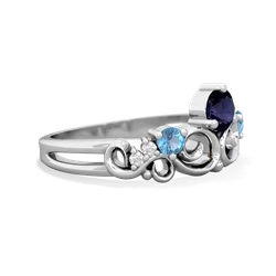 Sapphire Crown Keepsake 14K White Gold ring R5740