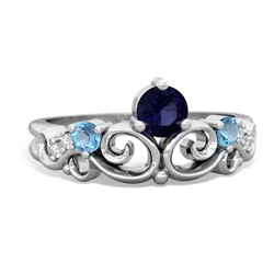 Sapphire Crown Keepsake 14K White Gold ring R5740