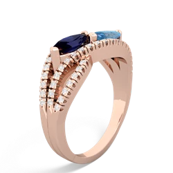 Sapphire Diamond Rivers 14K Rose Gold ring R3070