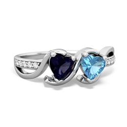 Sapphire Side By Side 14K White Gold ring R3090