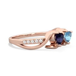 Sapphire Side By Side 14K Rose Gold ring R3090