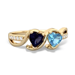 Sapphire Side By Side 14K Yellow Gold ring R3090