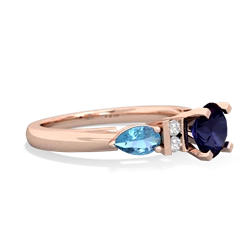 Sapphire 6Mm Round Eternal Embrace Engagement 14K Rose Gold ring R2005