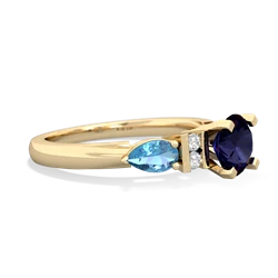 Sapphire 6Mm Round Eternal Embrace Engagement 14K Yellow Gold ring R2005