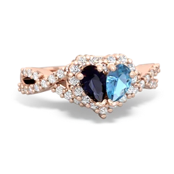 Sapphire Diamond Twist 'One Heart' 14K Rose Gold ring R2640HRT