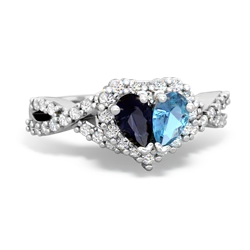 Sapphire Diamond Twist 'One Heart' 14K White Gold ring R2640HRT