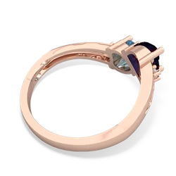 Sapphire Snuggling Hearts 14K Rose Gold ring R2178